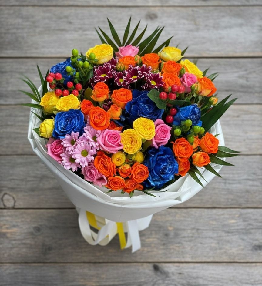 Букет цветов из: Розы и Хризантемы в Избербаше