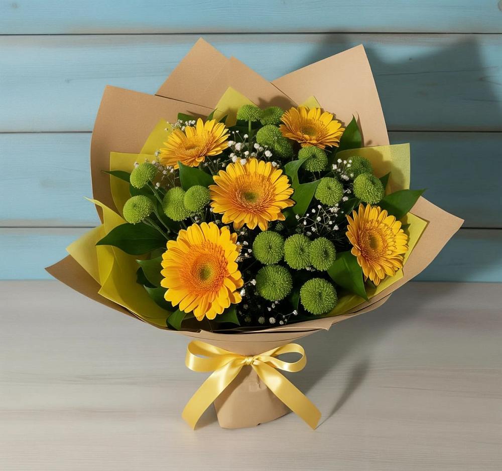 Букет цветов из: Герберы и Хризантемы в Избербаше