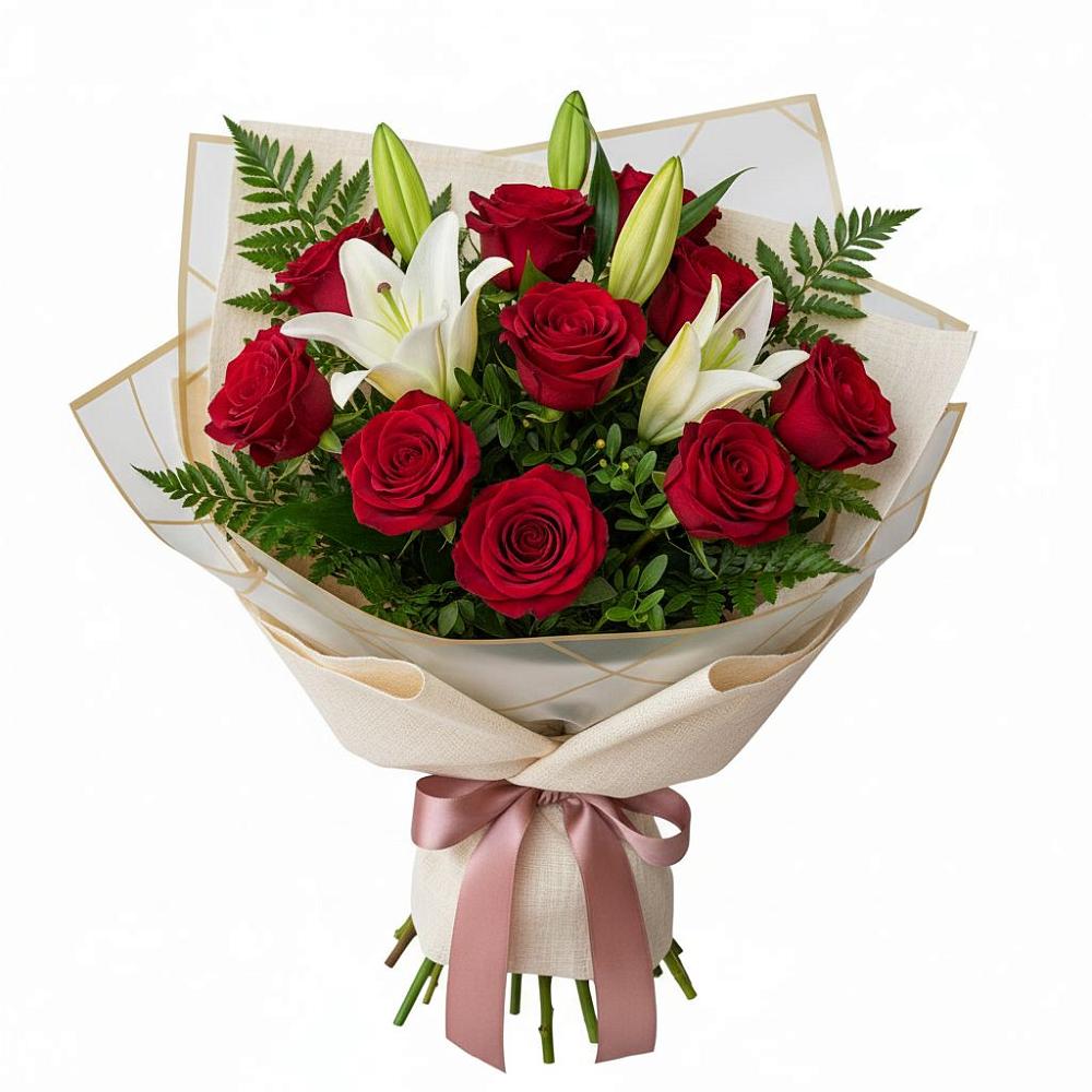 Букет цветов из: Лилии и Розы в Избербаше