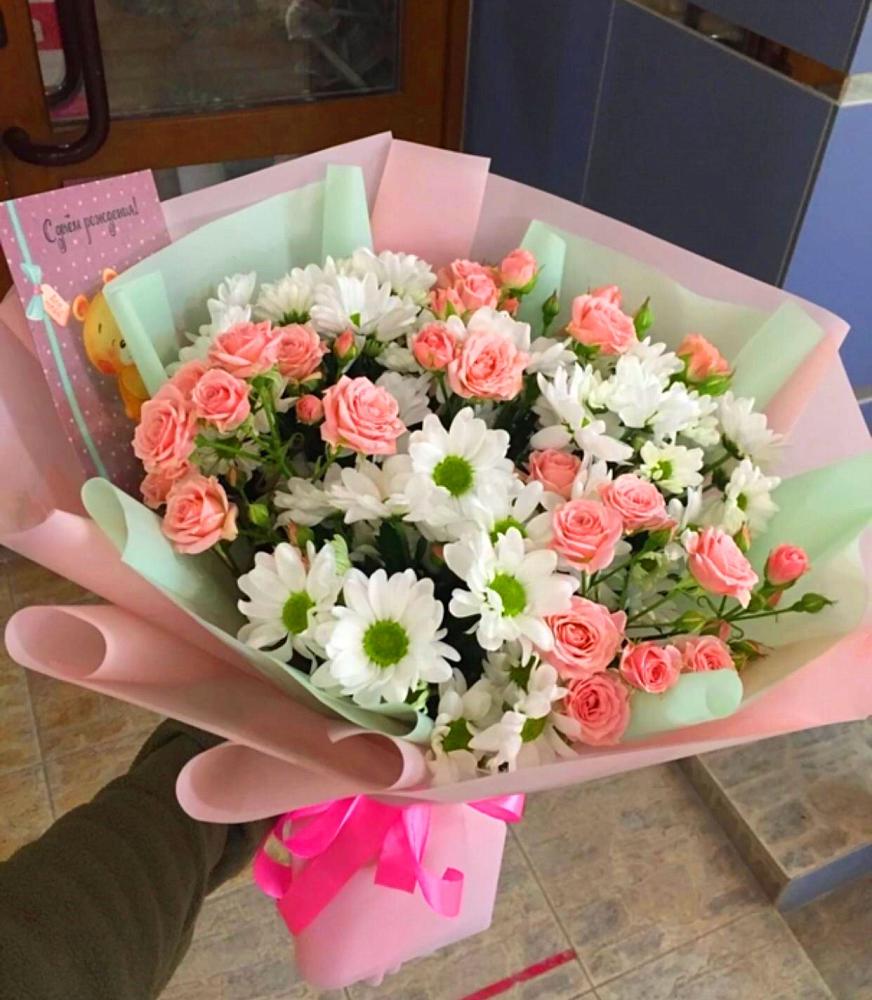 Букет цветов из: Розы и Хризантемы в Избербаше