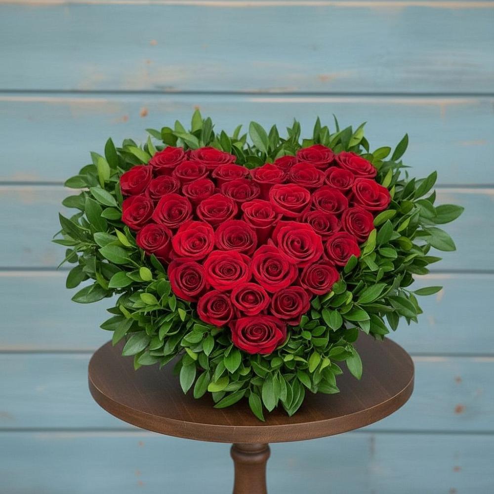 Цветочная композиция из Розы в виде сердца в Избербаше