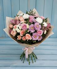 Букет цветов из:  Хризантемы, Розы и Альстромерии в Избербаше