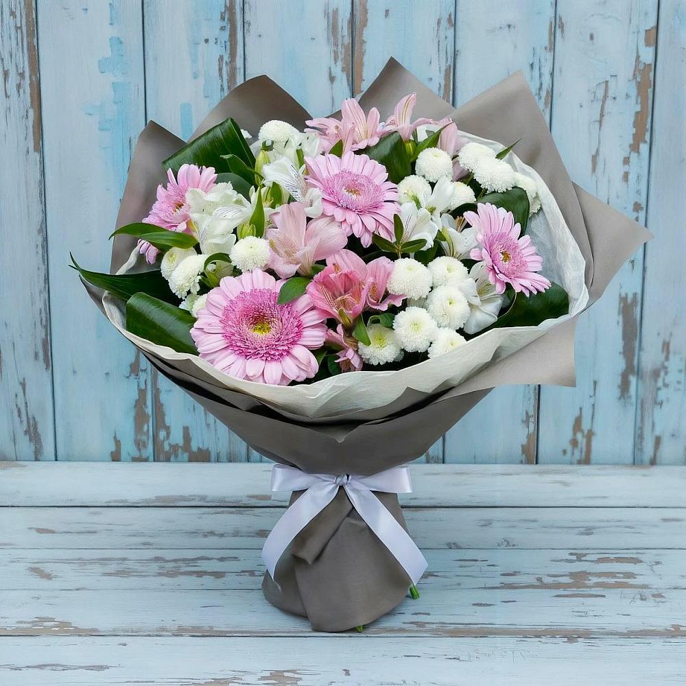 Букет цветов из: Герберы, Альстромерии и Хризантемы в Избербаше