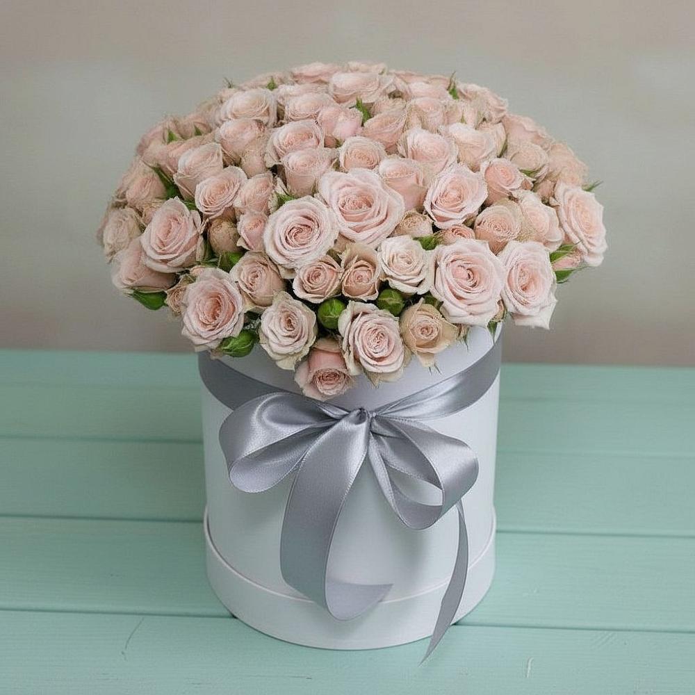 Цветочная композиция из Розы в шляпной коробке в Избербаше